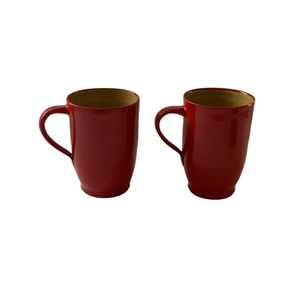 Red Ceramic Mug Set